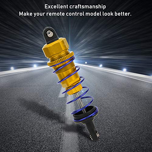 2pcs 92mm RC Oil Pressure Adjustable Front Shock Damper, 1/10 RC Car Shock Absorber, Upgraded Aluminum Alloy Buggy Suspension for ZD Racing HSP Hongnor LRP HPI (Gold) - color: Gold