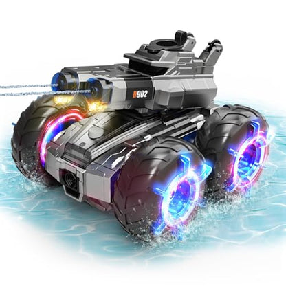 Amphibious Remote Control Car with Water Gun | Waterproof Gesture Sensing RC Stunt Cars,Monster Truck Rc Boat, Swimming Pool Toys,Birthday Gifts for Boys Girls 8+ yrs - color: Blue