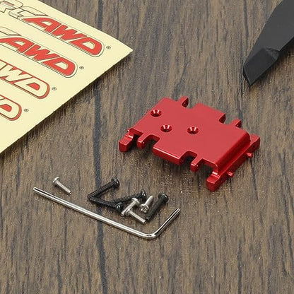 RCAWD RCAWD 6061 Aluminum Alloy Reinforced Transmission Mount for 1/24 ECX Barrage, RGT, FTX Series Upgrades Parts Red - color: Red