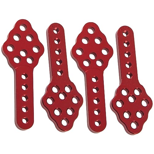 4Pcs Metal RC Car Shock Absorber Mount Adjustable Height Angle Stand Compatible with Axial SCX10 90046 D90 D110 SCX10III 1/10 RC Crawler (Red) - color: Red