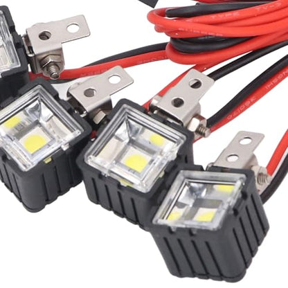 RC LED Lights, RC Car Lights White Lighting High Brightness LED Headlight RC Car Front for Axial for SCX10 90046 for Redcat RC Light Bar for 1:10 RC Crawler (4LED) - size: 4LED