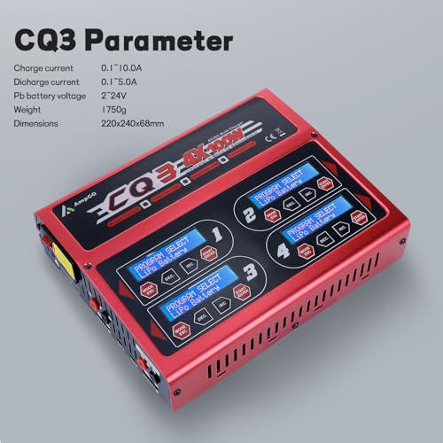 100Wx4/10Ax4 RC LiPo Charger Discharger 4CH Intelligent LiPo Balance Charger for LiPo LiIon LiHV Life NiMH NiCd Pb BatteriesRC CHARGER (CQ3)