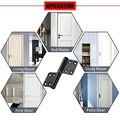 6 Pcs 4 Inch Lift Off Flag Hinges - Black Removable Door Hinges - size: 3 left + 3 right