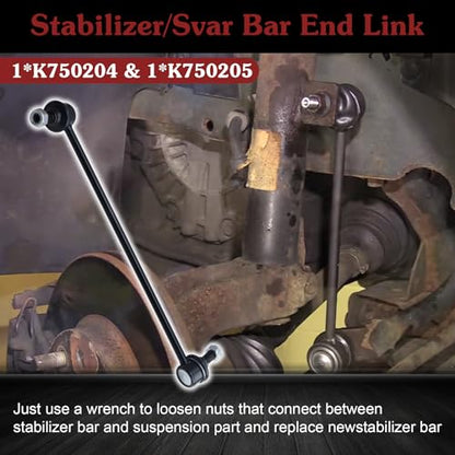 K750204 K750205 Sway Bar Link - Stop Clunking & Reduce Body Roll | Compatible with 2007-2012 Hyundai Veracruz Santa Fe 2011-2012 Kia Sorento - color: 1*K750204 1*K750205, size: Sway Bar Link