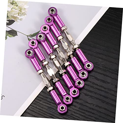 6pcs Rc Car Rod Linkage Kit Aluminum Turnbuckle Rods Easy Install for Scale Rc Buggy Truck Accessories - color: Purple