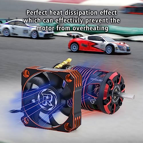 50mm RC Motor Cooling Fan 10000RPM RC Motor Heatsink 8.5V ESC Cooling Fan Heat Dissipation for 1/5th Scale RC Car (Black Orange) - style: Orange