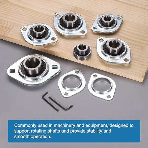 uxcell 2Pcs SBPFL206-18 Pillow Block Bearings 1-3/32" Bore Bearing Units Steel Flange Mounted Bearing Housing with Wrench - size: SBPFL206-18 (1-3/32 ID)