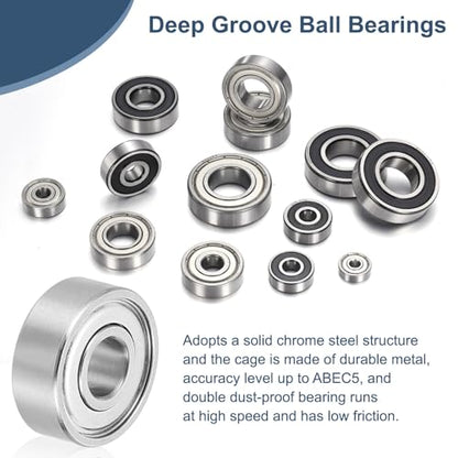 uxcell 4 Pack 694ZZ Deep Groove Ball Bearings, 4x11x4mm Chrome Steel Double Shield Bearing for Electric Motor, Home Appliances, Garden Machinery, (ABEC5) - size: 694ZZ