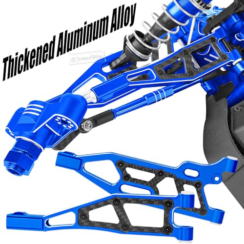 RC Upgrades Part for 1/8 Kraton/Outcast/Notorious 6S BLX,Alloy Front Rear Suspension Arms,Front Knuckles Steering Blocks &Rear Hub Stub Axle Carriers,Wing Mount &Wheelie Bar Set,Navy Blue - color: Navy Blue(1set)