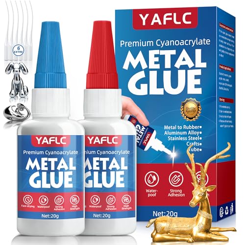 Metal Glue, Liquid Super Glue for Metal 40g | Thick CA Glues for Stainless Steel Aluminum DIY Crafts and Repairs,Fast Drying Permanent Professional Cyanoacrylate Adhesives - style: Metal Glue