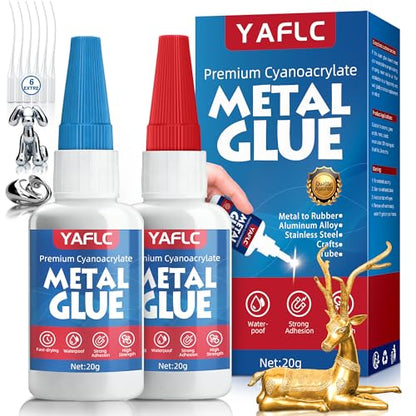 Metal Glue, Liquid Super Glue for Metal 40g | Thick CA Glues for Stainless Steel Aluminum DIY Crafts and Repairs,Fast Drying Permanent Professional Cyanoacrylate Adhesives - style: Metal Glue