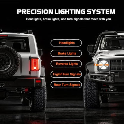 ARRIS MN300 1/12 RC Rock Crawler 4WD 2-Speed Wrangler Truck RTR | Openable Doors, LED Lights, Full Proportional Control, Excellent Climbing Ability - color: Orange