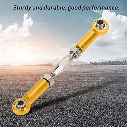 Aluminum Alloy Adjustable Push Rods Turnbuckle Rod Linkage Accessories for RC Car Upgrade Durable Lightweight 6Pcs Multi Color Options (Gold)