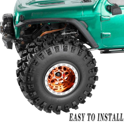 RC Alloy 2.2 Beadlock Wheels for 1/10 SCX10 Capra AMG 6x6 TRX4 Red cat Gen8 Everest Gen7 Pro RC Crawler,Alunium 2.2 Beadlock rc Wheels 2.2 Beadlock Rims,4pcs,Orange - color: Orange(4pcs)
