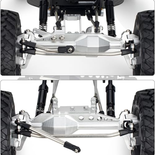 1/10 RC Portal Axles Set with BTA SOA Servo Mount CNC Aluminum One Piece Construction Offset Front Rear Completes Axle Set for Axial Capra 1.9 UTB LCG Cheater Rig 4WS DIY Upgrades (Silver) - color: Silver