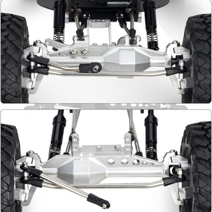 1/10 RC Portal Axles Set with BTA SOA Servo Mount CNC Aluminum One Piece Construction Offset Front Rear Completes Axle Set for Axial Capra 1.9 UTB LCG Cheater Rig 4WS DIY Upgrades (Silver) - color: Silver