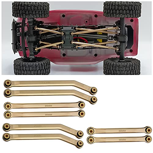 Higher Extra Clearance RC Links Linkage Set for 1/24th Axial SCX24 Deadbolt AXI90018 AXI00004 RC Crawler Car Upgrades Parts (Gold) - color: Gold