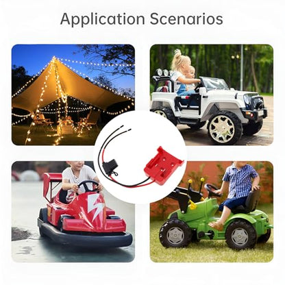 2Pcs Battery Adapter Kit 14.4V/18V/20V Multi-Voltage Battery Converter | with Switch 12 AWG Wire 30A Fuses for Power Tools Ride-On Toys