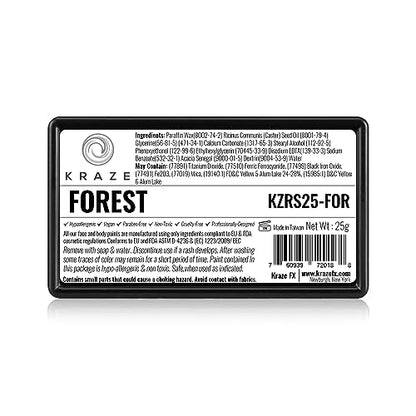 Dome Stroke - Forest (25 gm), Professional 1-Stroke Split Cake, Hypoallergenic, Non-Toxic, Water Activated Face & Body Painting Makeup Supplies for Adults - color: Forest