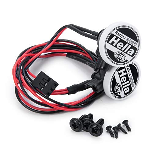 Que-T Metal RC Round LED Light with Cover for TRX-4 Axial SCX10 Tamiya CC01 D90 TF2 1: 10 Crawer Car (2pcs) - color: 2pcs