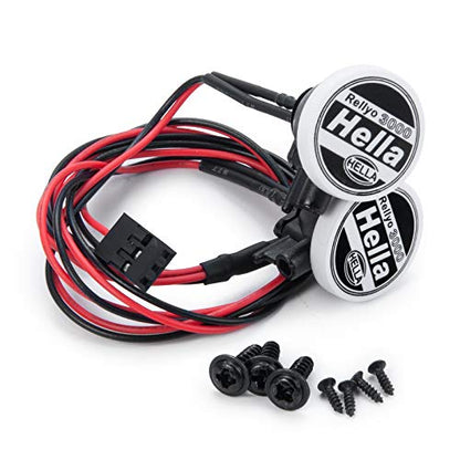 Que-T Metal RC Round LED Light with Cover for TRX-4 Axial SCX10 Tamiya CC01 D90 TF2 1: 10 Crawer Car (2pcs) - color: 2pcs