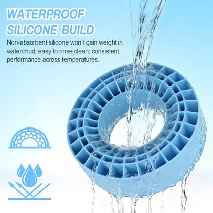 Soft 2.2" Silicone Tire Inserts for RC Crawlers, 4-Pack — Fits 132–134 mm 5.25" OD, 125×45 mm — Waterproof, Sidewall Stabilization, Traction and Climbing Control (Blue) - color: Blue