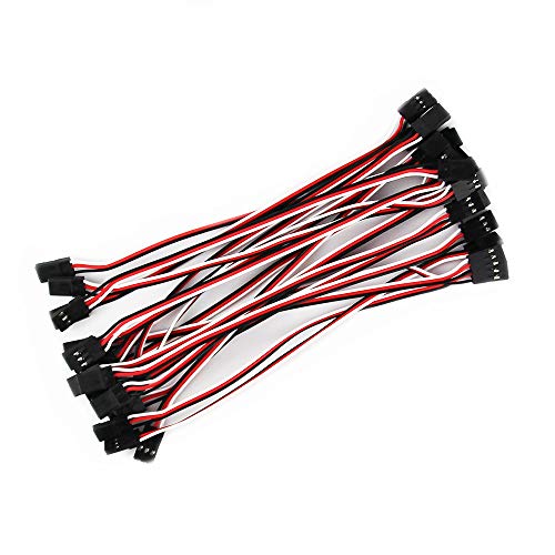 20pcs 5.90in 15cm 150mm 26AWG JR Male to Male RC Servo Extension Lead Cord Plug Servo Extend Cable for Helicopter Quadcopter