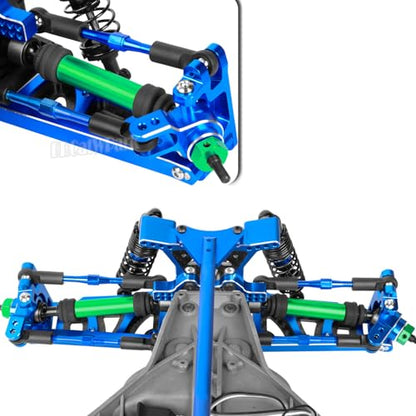 Drive Shaft Axles Upgrades Part for 1/10 Slash 4X4 VXL/Rustler 4X4 VXL/Stampede 4WD VXL,RC Steel #45 Front & Rear 4Pcs Driveshafts CVD w/Hex Hops Up,Green - color: Green - (Axles)