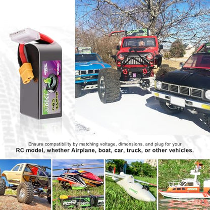 OVONIC 6S 1300mAh 120C 22.8V LiHV Battery for 1/10 Rock Crawler with XT60 Plug