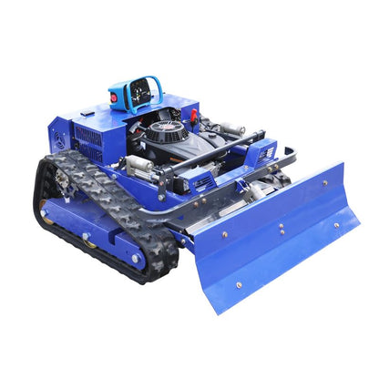 Remote Control Lawn Mower with Snow Plow, Crawler Track All-Terrain Machine, Oil-Electric Hybrid Power for Extreme Slopes and Large Turf, Adjustable Cutting Height - size: with snow plow attachment