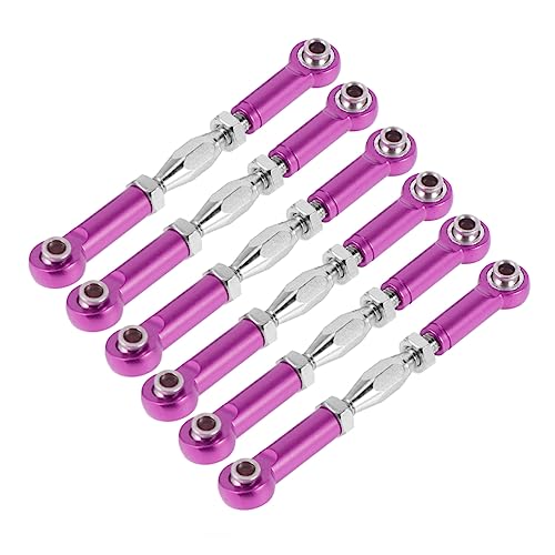 6pcs Adjustable Pull Rod Linkage Turnbuckle Rod for Rc Car Machined Metal Easy Install for Rc Vehicles - color: Purple