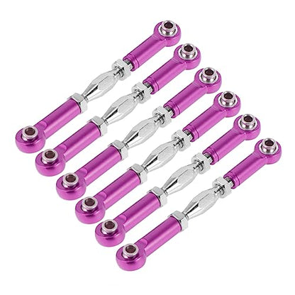 6pcs Adjustable Pull Rod Linkage Turnbuckle Rod for Rc Car Machined Metal Easy Install for Rc Vehicles - color: Purple