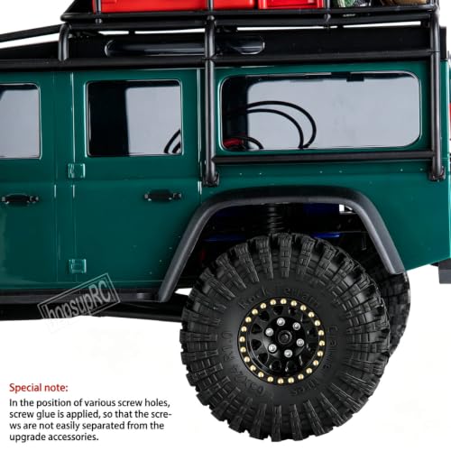 RC Full Brass 1.0 RC Wheel RC Tires for 1/18 1/24 Trx4m Axia l SCX24 RC Crawler,1.0" Beadlock RC Truck Tires and Wheel Highway Tires Wheel Rim,4PCS Style C - style: Style C