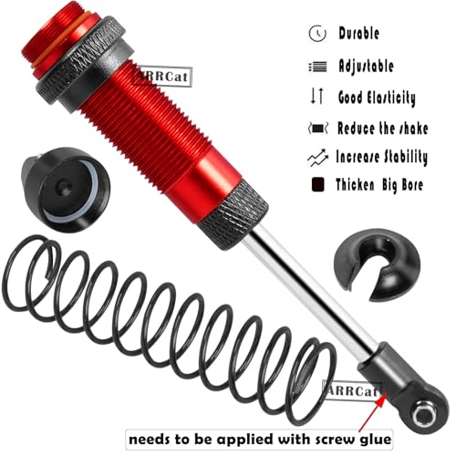 4PCS Front Rear Full Alloy Shocks RC Upgrades Parts for 1/10 Senton Granite Big Rock Vorteks 3s Blx 4X4 Mega 550,for 1/10 Kraton Outcast 4s,Red,Replace #AR330550 AR330551 - color: Red Shocks (Upgrades)