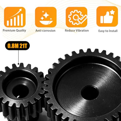 3-Pack Steel Metal 0.8M 5mm Pinion Motor Gear Sets 21T Compatible with HPI Kyosho Losi Axial Tamiya 1/8 1/10 RC Car Monster Truck Buggy, 0.8 Module Gear for Traxxsa Arrma - style: 3Pcs 21T