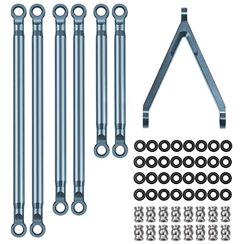 Maleonn RC Aluminum Alloy Suspension Links Rod Link Chassis Linkage for 1/24 RC Crawler Car SCX24 Links Upgrades AXI00005 Accessories - Titanium - color: Titanium