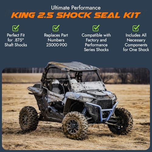 King 2.5 Shock Seal Kit for .875” Shaft – High Performance Rebuild Kit Compatible with Factory & Performance Series Shocks – Replaces 25000-900 – Off-Road Racing Grade by Baja Racing Supply.