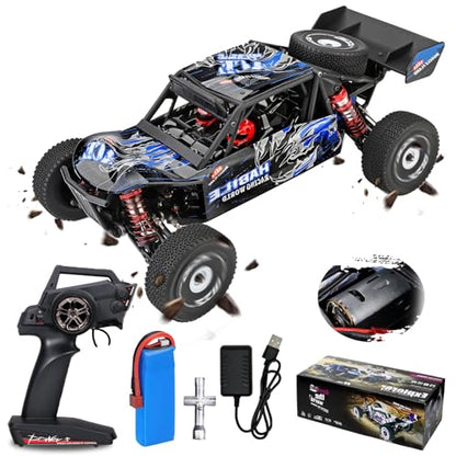 GoolRC WLtoys 124018 RC Car, 1/12 Scale 2.4GHz Remote Control Car, 4WD 60km/h High Speed Racing Car, Off-Road Buggy Drift Car RTR with Aluminum Alloy Chassis, Zinc Alloy Gear and 1 Battery - size: 1 battery