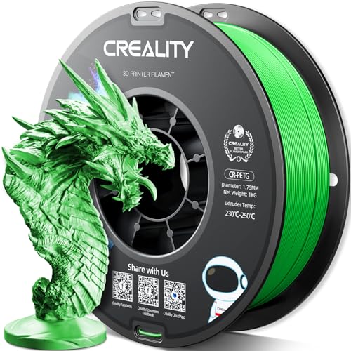 Official CREALITY PETG 3D Printer Filament 1.75mm 1KG Green | High Precision Strong Toughness, Odorless Better Flow Moistureproof 3D Printing Ender Filament - color: Petg-1kg Green, size: 1.75 mm
