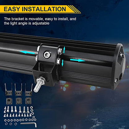Willpower 34 Inch 468W Led Light Bar Spot Flood Combo Beam 12V 24V Fog Work Lamps Driving Offroad Lights for 4x4 Truck Tractor Boat Car ATV UTV SUV - size: 34'' - 468W - Combo