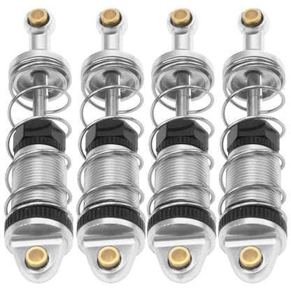 4Pack ShareGoo RC Car Shock Absorbers Metal Shocks Damper Compatible with MJX Hyper Go 16207 16208 16209 16210 H16BM H16GT H16DR 1/16 RC Car Upgrades Part (Silver) - color: Silver