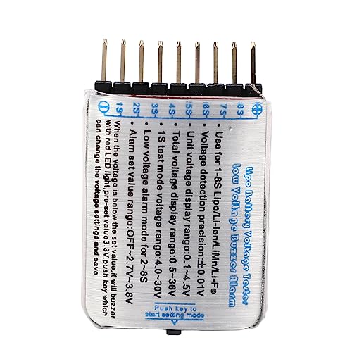 Alomejor Low Voltage Buzzer Alarm Battery Voltage Checker Real Time Viewing for RC Battery Maintenance