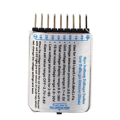 Alomejor Low Voltage Buzzer Alarm Battery Voltage Checker Real Time Viewing for RC Battery Maintenance