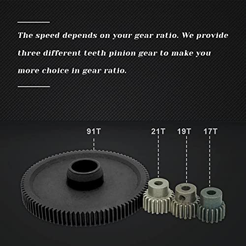 OGRC 91T Spur Gear Differential Gear for 1/10 Arrma Senton Typhon Granite | Steel 48DP 91T Slipper Gear with 17T 19T 21T Pinions Gear Set for 1/10 Arrma Senton Typhon Granite 4X4 RC Truck #ARA311030
