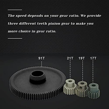 OGRC 91T Spur Gear Differential Gear for 1/10 Arrma Senton Typhon Granite | Steel 48DP 91T Slipper Gear with 17T 19T 21T Pinions Gear Set for 1/10 Arrma Senton Typhon Granite 4X4 RC Truck #ARA311030