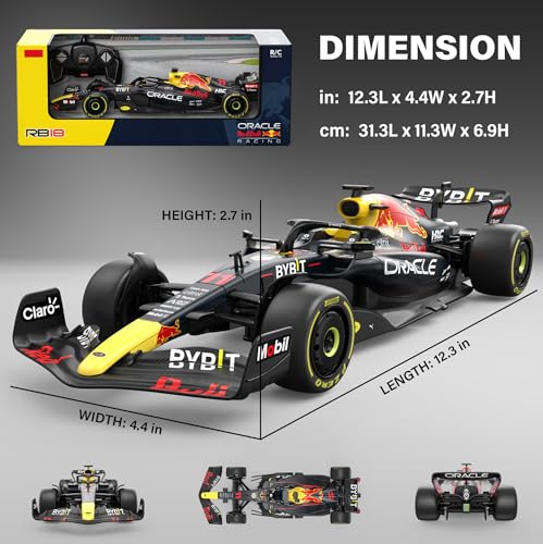Voltz Toys Authentic Licensed 1:18 F1 RedBull Rb18 Car Remote Control Car - F1 Collection RC car Series for Kids and Adults - 2.4GHz RC Car for Gift (1:18 RedBull Rb18(NO.11)) - color: 1:18 Redbull Rb18(no.11)
