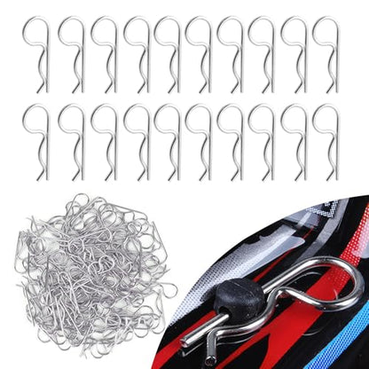 100PCS Universal RC Body Clips Pins for All 1/10 1/12 Scale Traxxas Redcat Axial SCX10 Losi HPI Himoto HSP Exceed RC Car Parts Truck Buggy Shell Replacement (Silver) - color: Silver