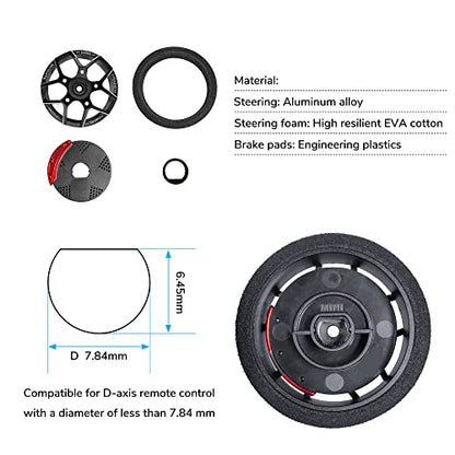DUMBORC X4 2.4GHz 4-Channel RC Radio Transmitter and X6F Receiver&Alloy Steering Wheel with Fail-Safe & Low Voltage Alarm Function Mixed Mode for Rc Vehicle Car Boat Tank Model Parts Remote Controller