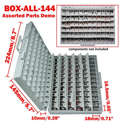 AideTek Two SMD SMT Resistor Capacitor 1206 0805 0603 Box Organizer Craft Beads Storage 144 Compartments for each box - style: 2BOXALL