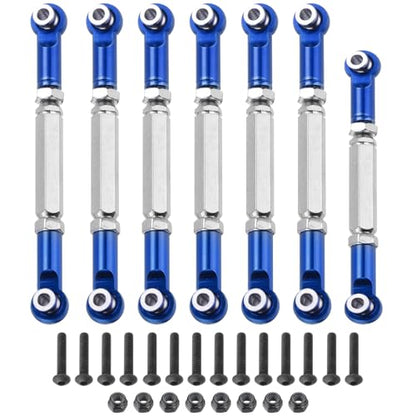 MECCANIXITY Adjustable Turnbuckles Camber Link Linkages Aluminum Alloy RC Car Steering Pull Rod Servo Linkages Tie Rod for 2WD 1/10 RC Car Crawler（Dark Blue） - color: Dark Blue